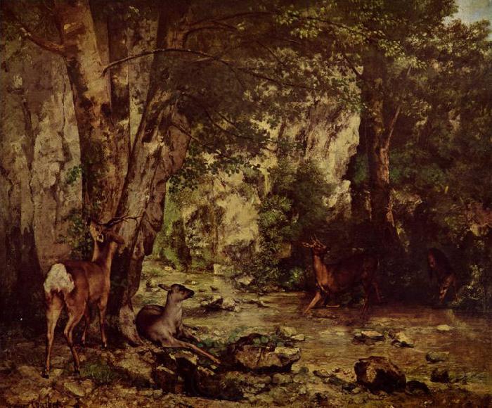 Gustave Courbet Rehbock im Wald Spain oil painting art